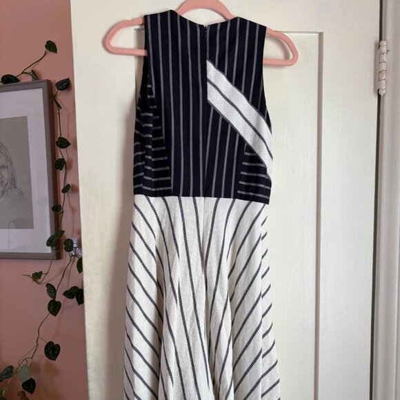 Rachel Rachel Roy Asymmetrical Striped Sleeveless Dress Size 4 Navy/White - Picture 3 of 3
